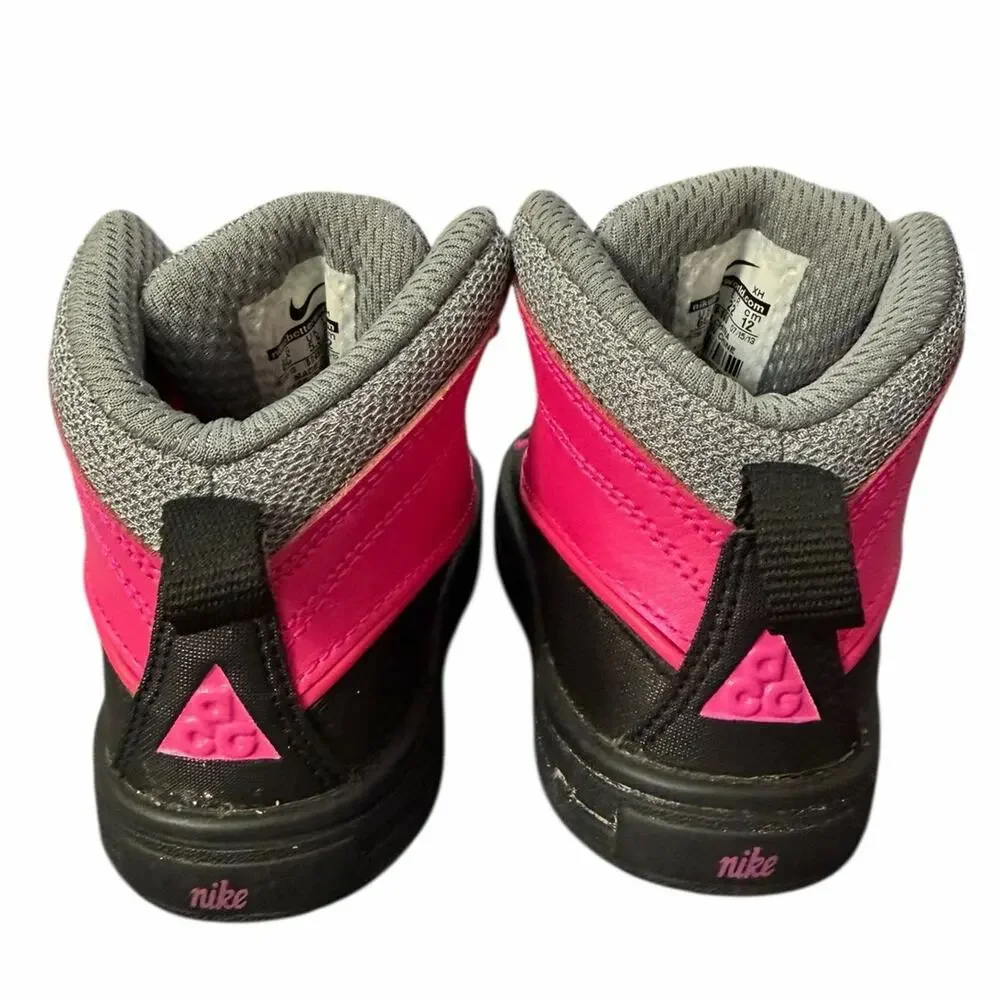 Nike Woodside 2 High ACG Infant Girls Bootie Shoe 6 Baby Pink Black Gray